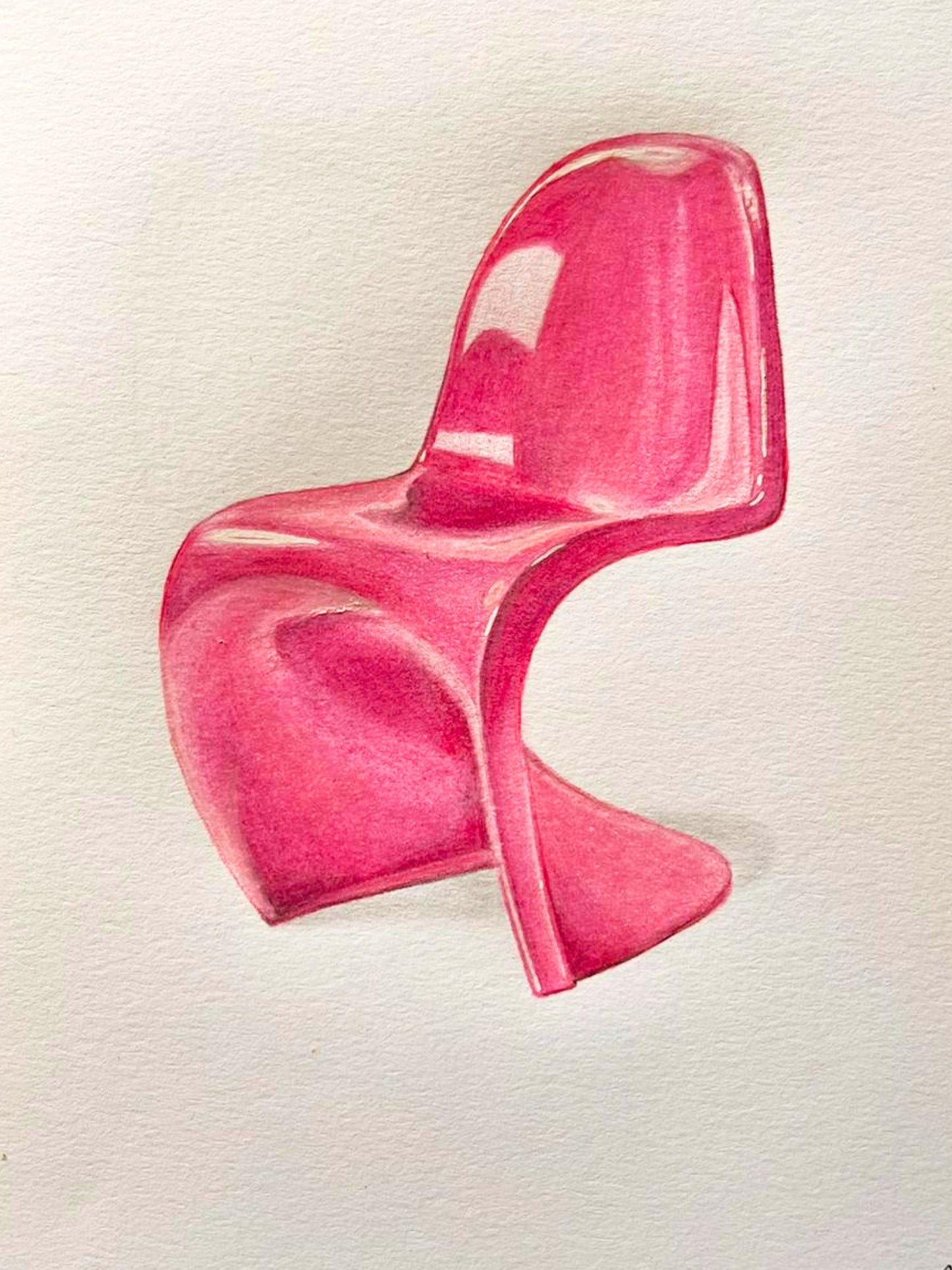 "Bubblegum pink Panton chair", Original artwork