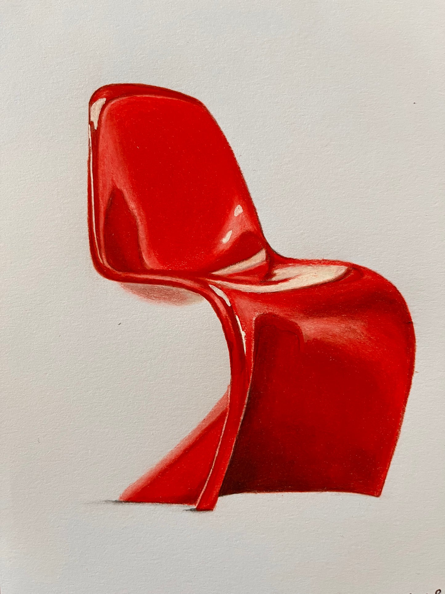 "Red Panton chair", Original artwork.